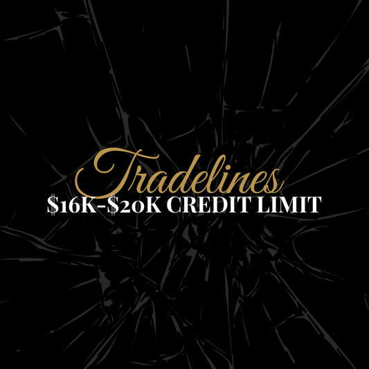 Tradeline $16k-$20k Credit Limit